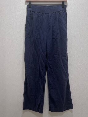 Toad and Co. Women’s Taj Hemp Blend Blue Wide Leg Pants XS Beach Lounge Travel